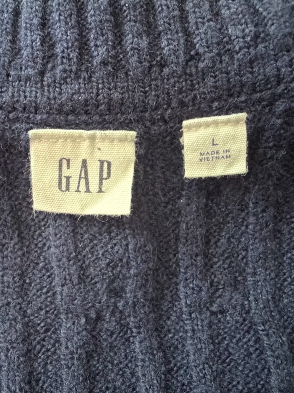 Gap CashSoft Navy Cable Knit Sweater Dress Size L Fall Mini Dress - Picture 6 of 9